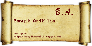 Banyik Amália névjegykártya